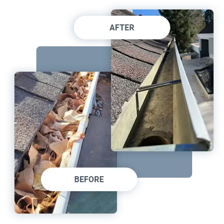 Before and After Gutter Maintenance